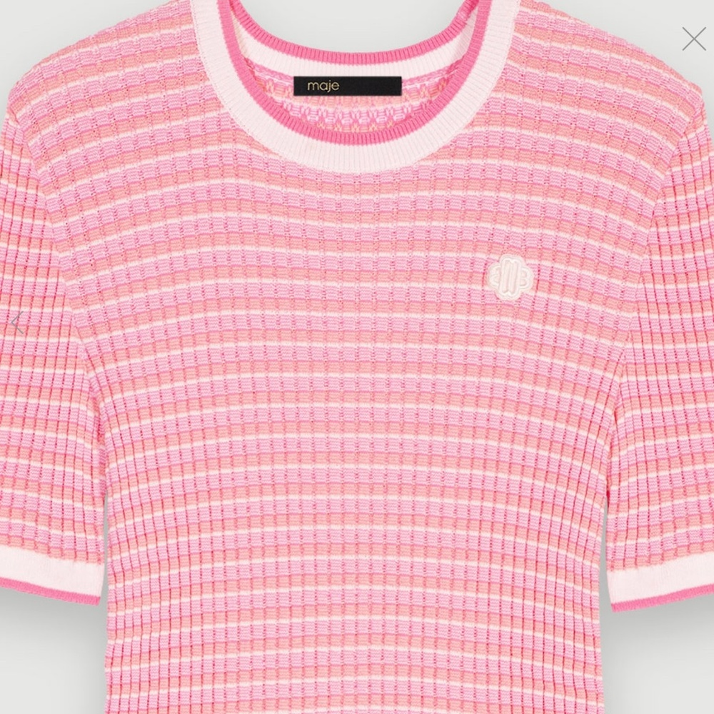 $265 Maje striped knit TSHIRT size medium size 3